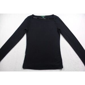 Lauren Ralph‎ Lauren LRL Top Womens Size XS Black Pullover Long Sleeve NWT